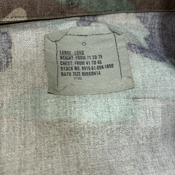 Vintage US Army Jacket Mens Large Long Camo BDU 85th Infantry US Flag Patch 90s - Picture 6 of 10